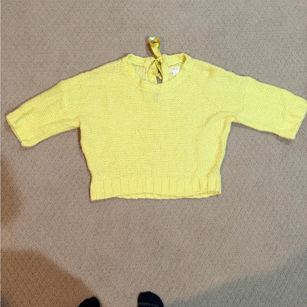 Anthropologie Maeve Soft Yellow Knit Top
